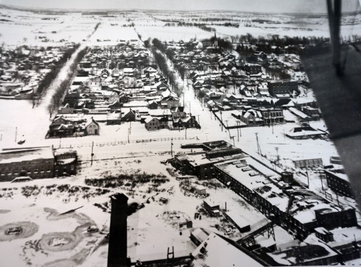 Aerial photograph of Deseronto in winter, c.1920