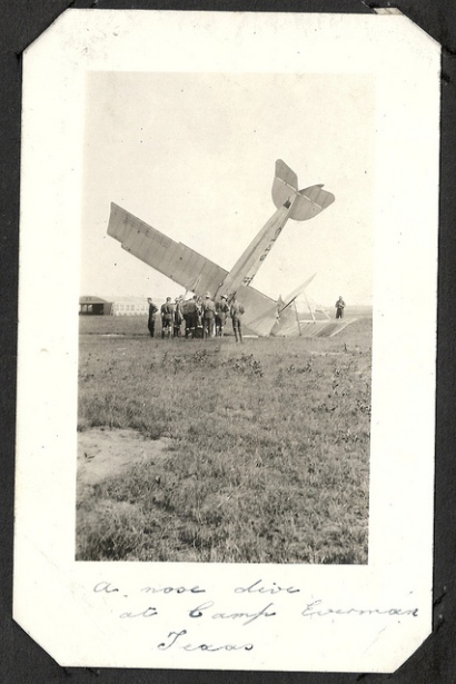 Curtiss JN-4 aircraft C149 after a nose dive